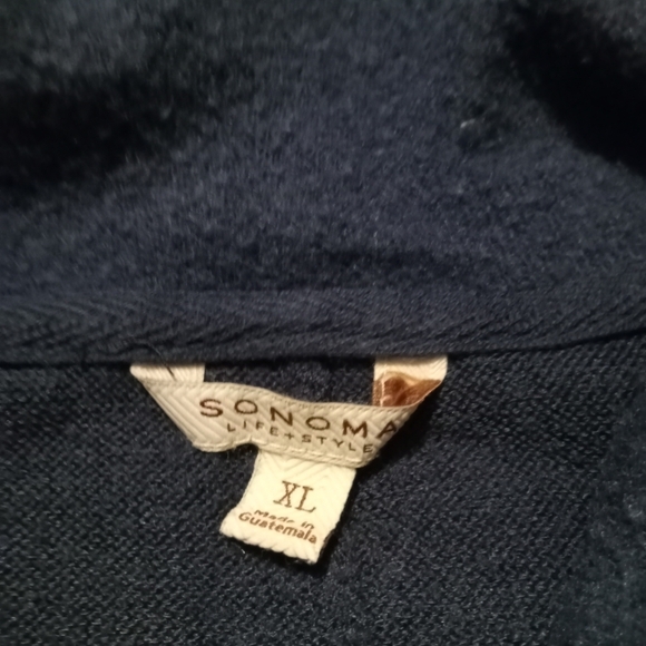 5 for $10 Sonoma Navy Drawstring Cowl Turtle Neck Knit Sweater size XL - Picture 5 of 8